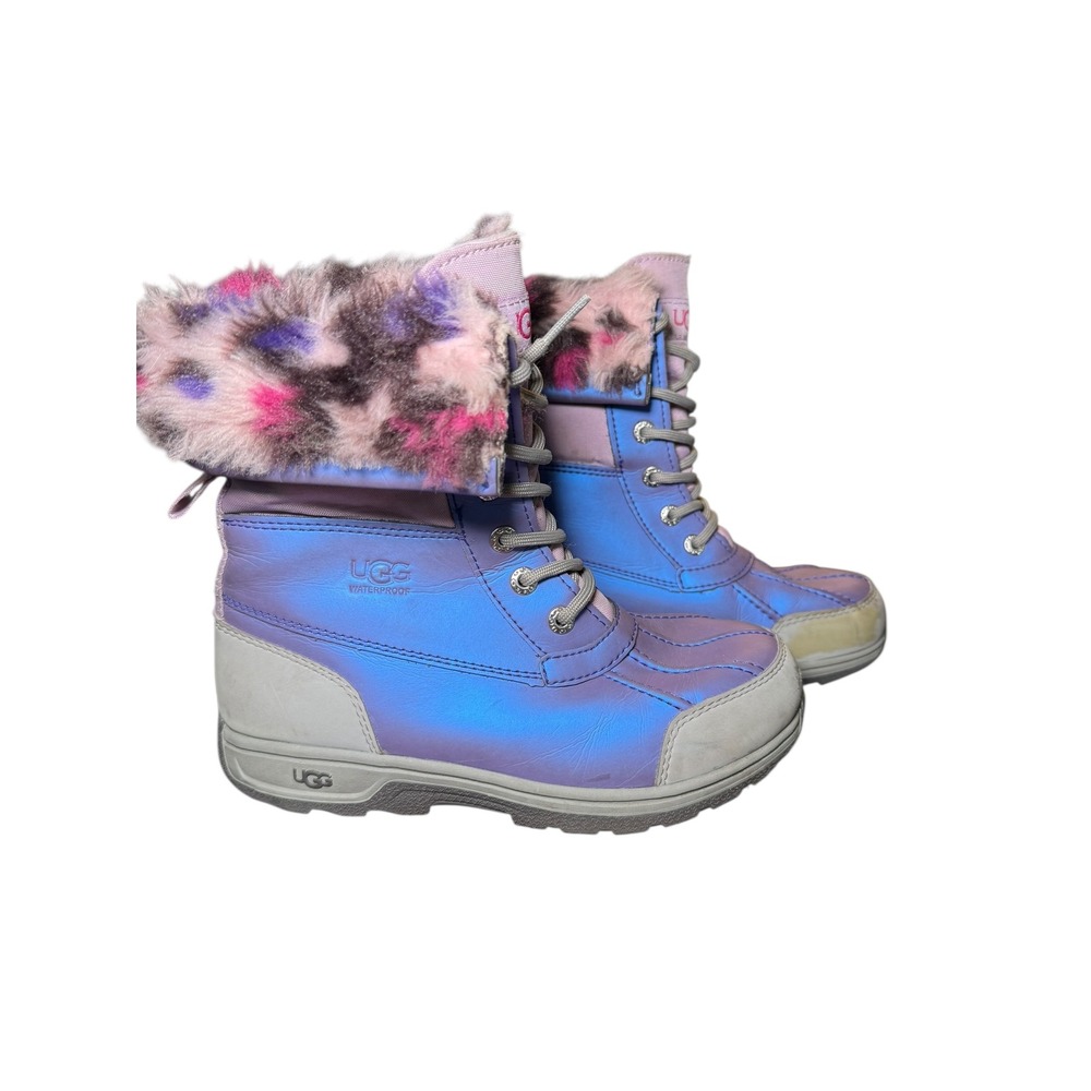 UGG Kids Butte II Leopard Fairy Tale Waterproof Winter Boots Sz 3